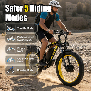 Bicicleta Eléctrica de Montaña <span class=keywords><strong>Keteles</strong></span> K800 con Cuadro de Aleación de Aluminio, Llantas Gruesas de 26 Pulgadas y Amortiguación - Product Image 5