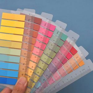 New Gradient Page Label Notes Index Label Sticker Flag Can Write Self-Adhesive Book Labels Memo <b>Pads</b> Ruler Learning Office Memos - Product Image 3