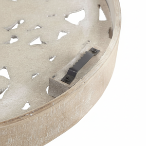 ชุดตกแต่งผนังไม้แกะสลักลายดอกไม้สีขาวแบบดิสเทรส 3 ชิ้น ภาพวาดลายดอกไม้สวยงาม - Product Image 1