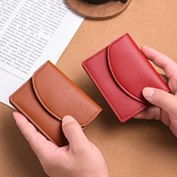 Dompet Koin PU Portabel Kompak Gaya Korea Minimalis Wanita, Tempat Kartu Multifungsi 2-in-1 dari Bahan Poliester