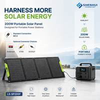 Panneau solaire portable pliable 200W, chargeur solaire haute efficacité, design léger pour camping-car, camping et applications hors réseau
