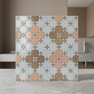 Carreaux de sol en céramique marocains 300x300mm, motif floral coloré émaillé, finition mate, pour cuisine et salon - Product Image 5