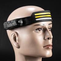 Linterna frontal para bicicleta, luz LED superbrillante con sensor de movimiento, reflector de advertencia, recargable por USB, IP54 para exteriores