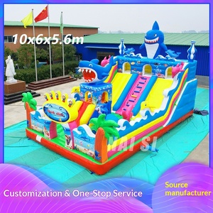 Château gonflable géant pour enfants, trampoline d'extérieur, toboggan gonflable, thème licorne et girafe, 10x6m - Product Image 2