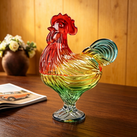 Pot Penyimpanan Kaca Berlapis Warna dengan Tutup Berbentuk Ayam, Desain Minimalis, Praktis untuk Permen dan Gula, Cocok untuk Dekorasi Ruang Tamu dan Rumah