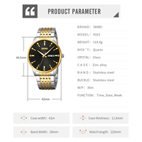 Reloj de Pulsera para Hombre con Caja de Aleación Resistente, Correa de Acero Inoxidable Pulido, Esfera de Fácil Lectura, Función de Fecha, Resistente al Agua hasta 30 m, Cuarzo Preciso