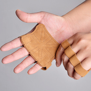 ถุงมือหนังครึ่งนิ้ว ป้องกันฝ่ามือ กันลื่น สำหรับปั่นจักรยาน ฟิตเนส กีฬา ยิมนาสติก ดึงข้อ ยกน้ำหนัก ออกกำลังกาย - Product Image 4