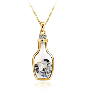 Colgante de cristal chapado en plata para mujer, joyería de moda, botella de los deseos, regalo femenino, venta al por mayor - Product Image 2