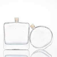 Bouteille en verre vide transparente en gros de diffuseur de parfum de luxe d'usine de source 100ml 200ml avec le liège pour le diffuseur de roseau