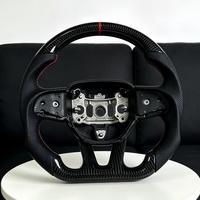 Volant de voiture en fibre de carbone véritable, idéal pour Dodge Challenger Hellcat Charger Durango SRT 2015+
