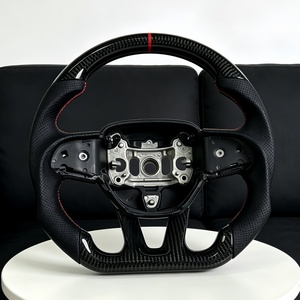 Volante de Fibra de Carbono Real para <span class=keywords><strong>Dodge</strong></span> <span class=keywords><strong>Challenger</strong></span> Hellcat Charger Durango SRT 2015+, el Más Compatible de Fábrica - Product Image 1