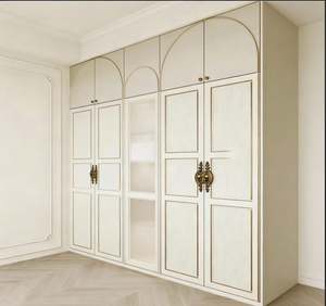 Armario de Madera con Puertas de Vidrio, Estantes Ajustables, Barras para Colgar y Compartimentos con Cajones para Ropa y Accesorios de Dormitorio - Product Image 5