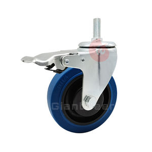 Kunden spezifische mittelschwere 75mm 100mm 125mm Metallplatte schwenkbare blaue Tpr-Lenkräder - Product Image 6