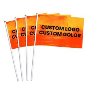 Wholesale Custom Sublimation Printed Hand <b>Flag</b> with Pole All Country Sports Design Waving Signal <b>Flags</b> Custom Logo - Product Image 1