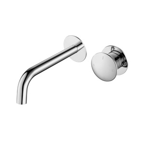 Italian Brass Wall Mounted Basin Faucet Single Handle <b>Red</b> <b>Hot</b> Cold Water Inlet - Product Image 3