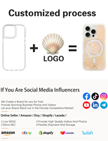 Vente chaude Personnalisé coquille de mer Transparent conque Téléphone étui pour iphone 16 15 Plus 14 Pro Max Époxy Matériel Conception Personnalisée