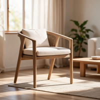 Ensemble de salle à manger en rotin d'extérieur |   Table et chaises de jardin en bois massif, résistantes aux UV, imperméables, meubles d'extérieur toutes saisons