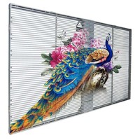 Écran LED transparent en maille P3.9 pour intérieur, écran LED en verre pour intérieur, rideau de fenêtre pour vitrine