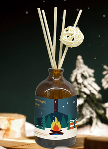 Diffuseur à bâtonnets de Noël 100 ml, désodorisant d'ambiance pour chambre à coucher, huile essentielle, parfum longue durée, diffuseur à bâtonnets sans flamme - Product Image 3