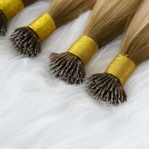 Extensioni per capelli Remy con micro anelli, punta nano, capelli umani vergini vietnamiti lisci biondi di alta qualità con anelli a maglia - Product Image 6