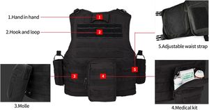 سترة تكتيكية بنظام تحرير سريع، ألواح شبكية قابلة للتنفس، تصميم متعدد الجيوب بنظام مولي للتدريب الخارجي والمغامرات - Product Image 4