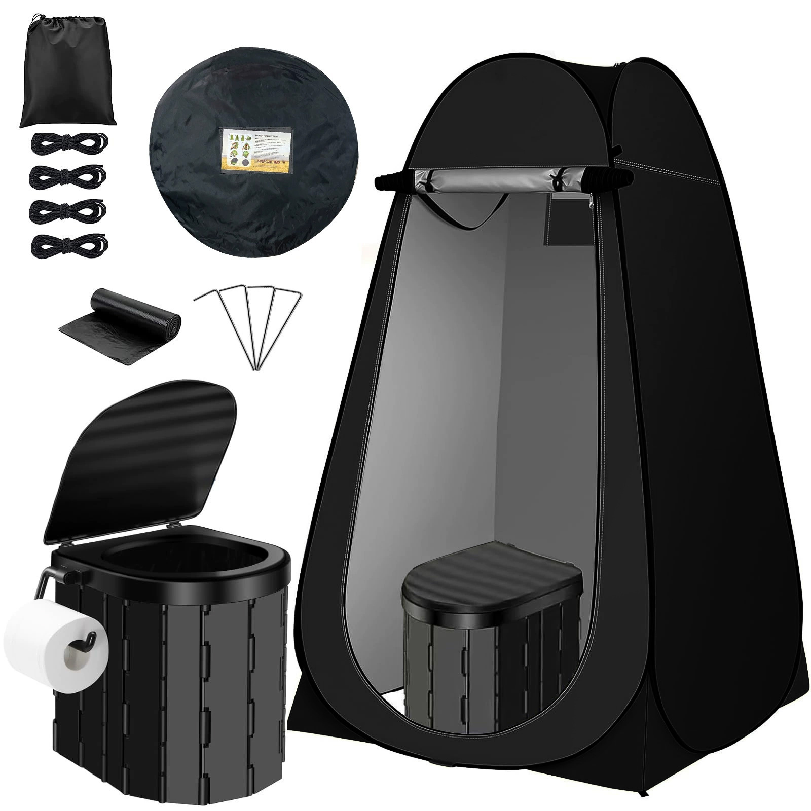 12m 2 window black tent-toilet paper hook-black toilet