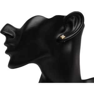 Ornaatis Diamond <b>Stud</b> <b>Earrings</b> 0.10 Cttw Round Cut Square Shape G H Color I Clarity Sterling <b>Silver</b> Women's Everyday Wear - Product Image 3