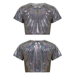 ชุดเต้นแจ๊ส ลาติน สำหรับเด็ก 3-16 ปี เด็กหญิง เด็กชาย แบบยูนิเซ็กซ์ ขายส่ง ชุดแสดง ชุดปาร์ตี้ เสื้อครอปท็อป เสื้อยืดสไตล์โมเดิร์น - Product Image 2