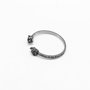 yunnique Stainless Steel Wolf Head Bracelet <b>For</b> <b>Men</b> Open Cuff Animal Design Jewelry Tibetan <b>Silver</b> Fashion <b>Bangle</b> - Product Image 4