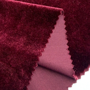Nhiều Màu Sắc 250gsm tissu En velours Sợi Dọc Đan 95/5 Polyester Căng Hàn Quốc Vải Nhung Cho Váy Ngủ Ăn Mặc - Product Image 3