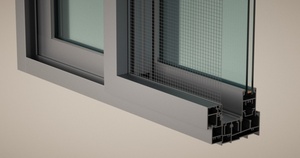 Puerta Corredera de Aluminio de Doble Vía Sin Aislamiento GADE101 Premium para Entrada Interior de Edificios Comerciales - Product Image 2