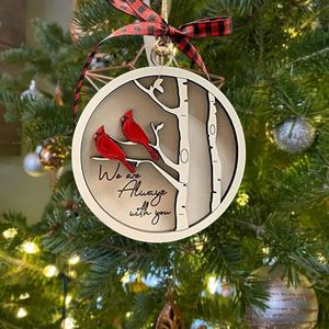Adornos Navideños de Madera al por Mayor, Colgante de Cardenal Rojo para Árbol de Navidad y Decoración Conmemorativa, Dropshipping - Product Image 4