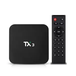 Tx3 android tv box alimentada por amlogic s905x3, chip 4gb ram 32gb r0m 2.4g wifi smart media player set-top box