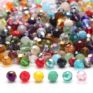 厂家低价批发各种颜色3毫米4毫米6毫米8毫米松散圆形水晶32面玻璃珠珠宝制作