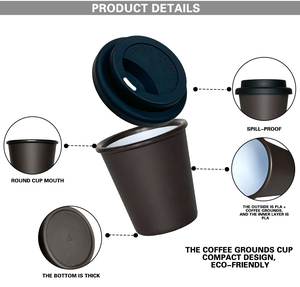 Tazas de Espresso Premium de 4oz Hechas con PLA a Base de Posos de Café |   Tazas de Café Pequeñas Reutilizables |   Apto para <span class=keywords><strong>microondas</strong></span> y lavavajillas para uso doméstico y en cafeterías - Product Image 3