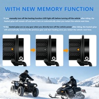 Manillar Calefactable Fijo para ATV LOCK-ON, 5 Niveles de Control de Temperatura Constante, Interruptor Integrado, Puños Calefactables con Función de Memoria