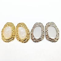 Ensemble de boucles d'oreilles pendantes à pompons bohèmes en résine métallique effet fusionné, unisexe, plaqué or 18 carats, bijoux de déclaration pour soirée