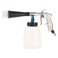 Pistolet de nettoyage intérieur de voiture Tornado réglable avec valve liquide pour l'élimination des taches de poussière et des débris, avec bouteille de liquide blanche