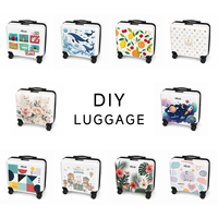 Valise rigide personnalisable de 18 pouces, bagage cabine à peindre soi-même, bagage d'embarquement peint à la main, bagage cabine pour enfant