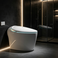 WC intelligent à siphon, hygiénique et sûr, avec détection de siège anti-refoulement et lumière LED d'ambiance pour salle de bain familiale