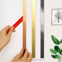 Pita Lis Dekoratif Dinding & Plafon Bahan Stainless Steel Perekat Sendiri Warna Titanium Gold Black Rose