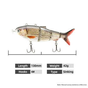 <span class=keywords><strong>Leurre</strong></span> de pêche électronique Swinbait à lumière LED rechargeable par USB Appât de glisse robotique à hélice à 4 joints Appât de pêche dur en ABS - Product Image 2
