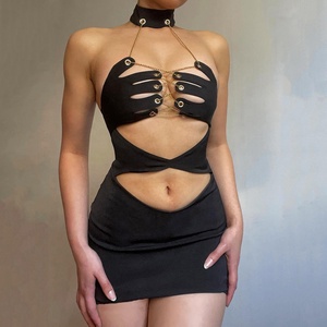 Abito da donna alla <span class=keywords><strong>moda</strong></span> Sexy con spalle scoperte con bretelle con bretelle da discoteca - Product Image 1