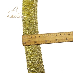 Passamaneria in tessuto con nappe e frange da 35 mm, accessori fai da te per cucito, per bordi di tende, abiti e costumi, colori <span class=keywords><strong>oro</strong></span>, argento, rosso, <span class=keywords><strong>blu</strong></span> - Product Image 3