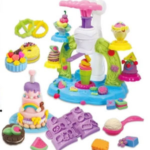 アイスクリームプレイ生地ツールセットキット子供用ステム玩具キッチンプレイドークリエーションマシンメーカープレイ生地玩具カラークレイセット - Product Image 3