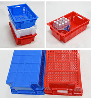 Caisse de rangement empilable en plastique Huidu pour légumes et fruits, panier profond en maille pour fruits, légumes et stockage alimentaire