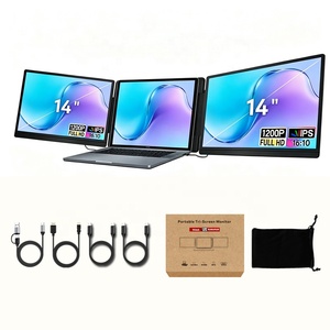 Écran d'extension d'ordinateur portable USB C 14 pouces <span class=keywords><strong>moins</strong></span> <span class=keywords><strong>cher</strong></span> ODM/OEM, double/triple moniteur portable pour les voyages et les affaires, brancher et jouer - Product Image 6