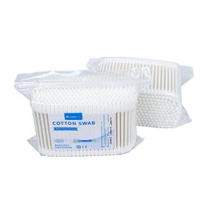 Hisopos de Algodón 100% Biodegradables, Orgánicos y Naturales, 300 Unidades/Bolsa, Punta Redonda, Palito de Papel, con Bolsa - Product Image 6