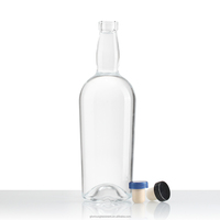 Bouteille de spiritueux en verre noir mat de luxe en forme d'animal de 750 ml avec bouchon en liège pour vin, vodka, whisky, brandy, gin, rhum, tequila