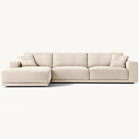 Meubles modernes de salon d'intérieur de luxe chaise longue confortable haut de gamme canapé modulable en L souple fabriqué à la main